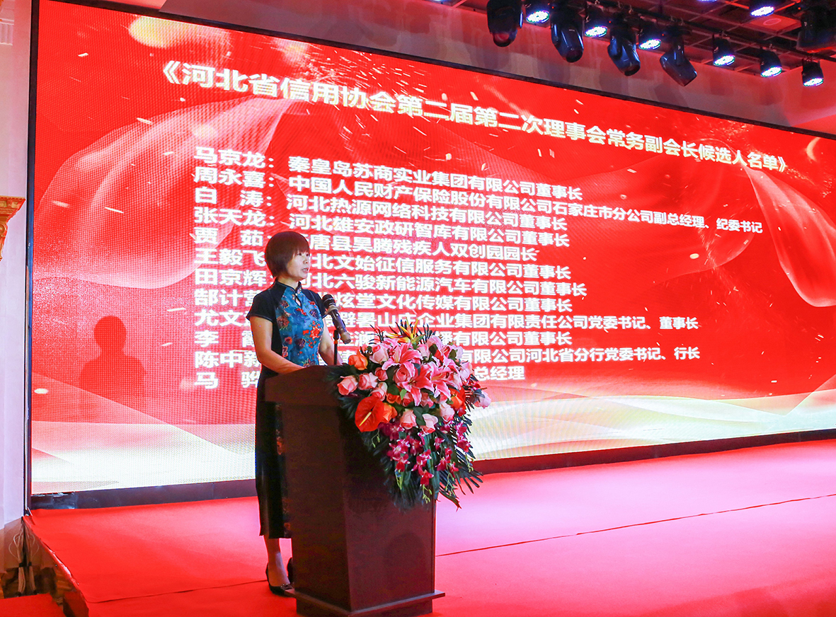 集團(tuán)公司書記兼總裁張貴玲擔(dān)任河北省信用協(xié)會法定代表人